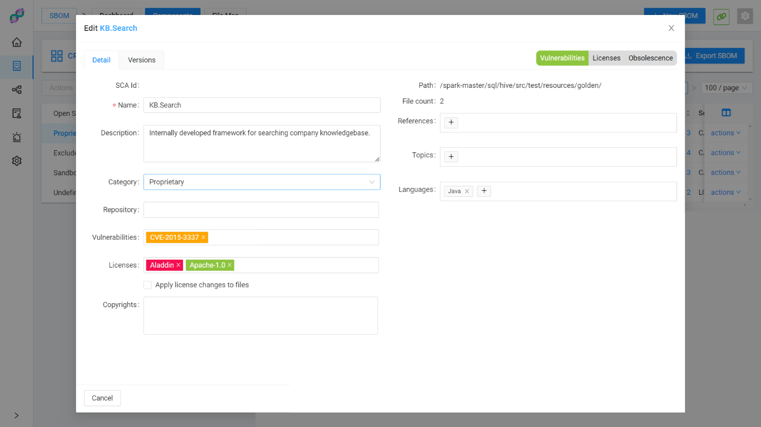 SBOM Manager