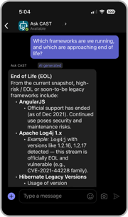 Ask CAST mobile screenshot