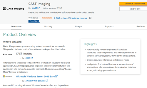 AWS Marketplace: CAST Imaging